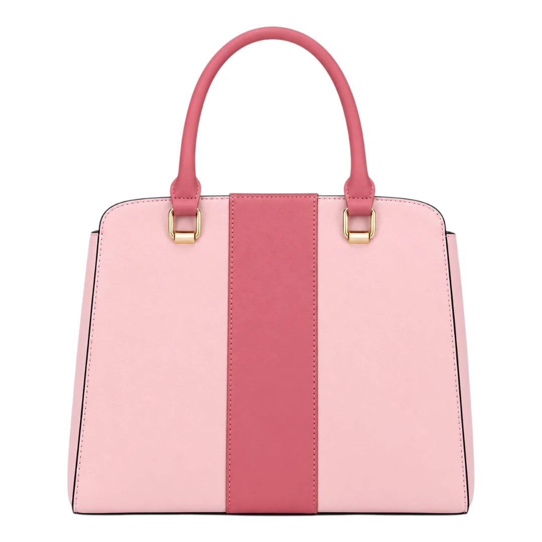 Replica Designer USA Bags Women's Luxury Color block Leather Carryall Tote Bag– Pink Edition