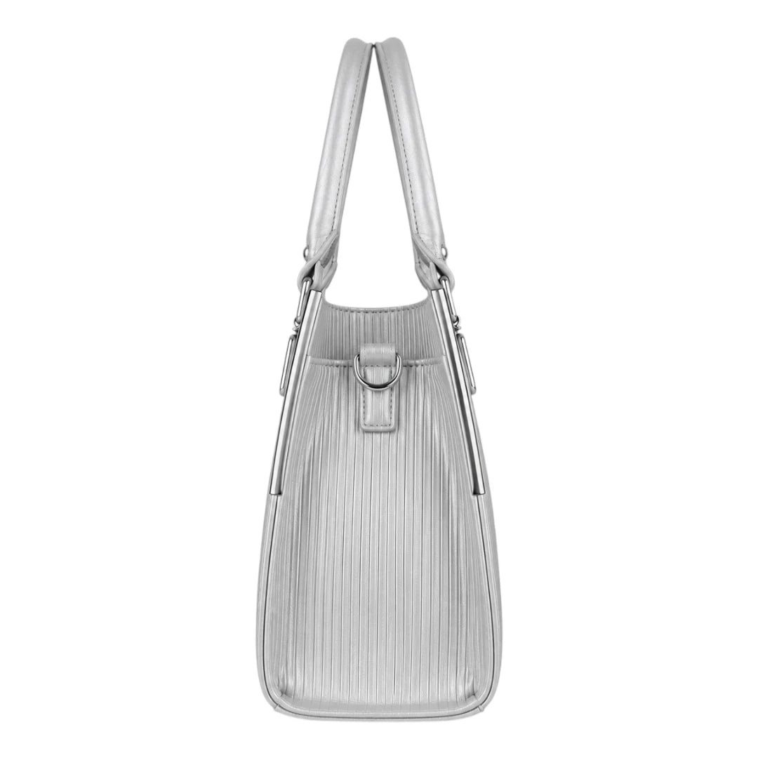 Replica Designer USA Bags Women's Silver Textured Leather Tote Bag