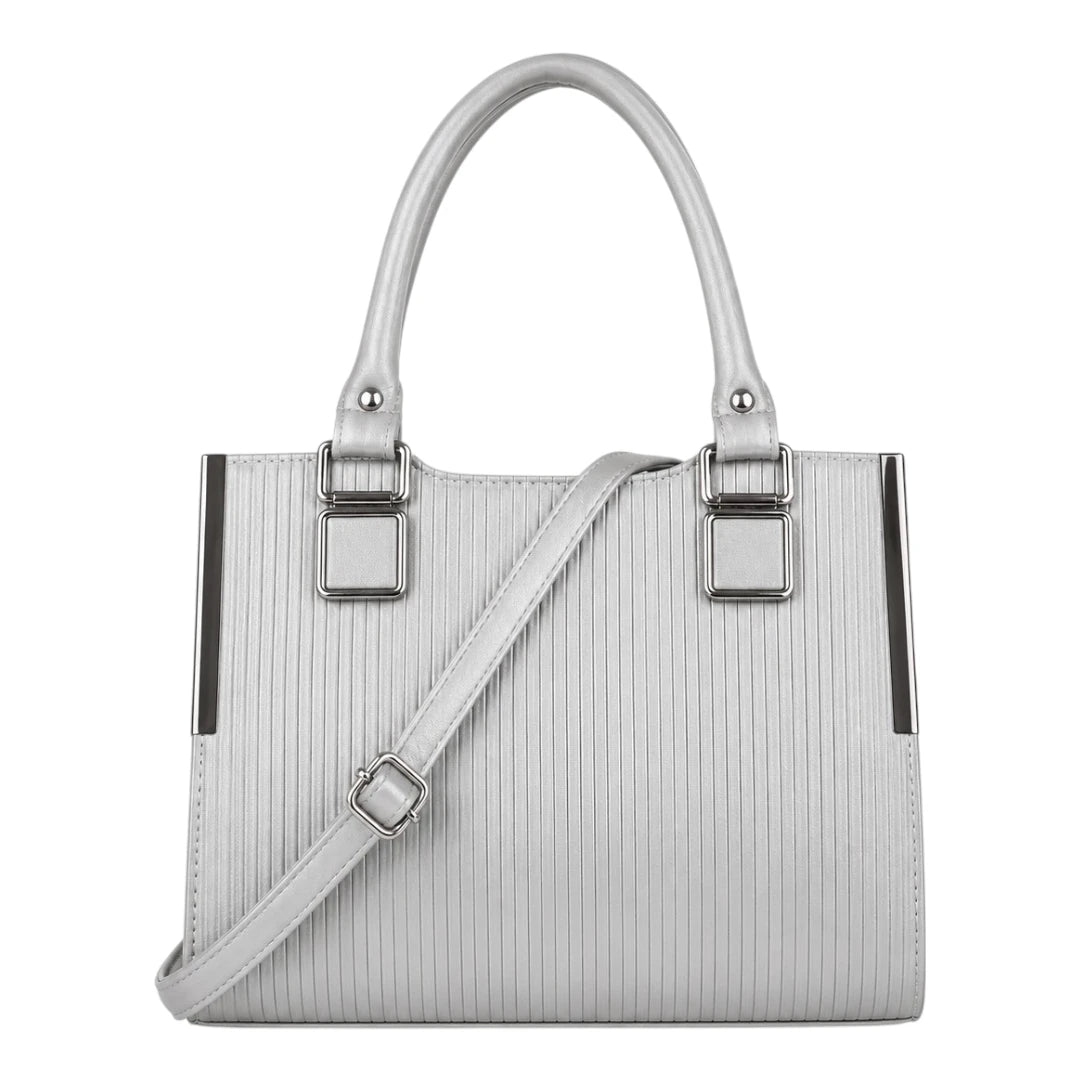 Replica Designer USA Bags Women's Silver Textured Leather Tote Bag