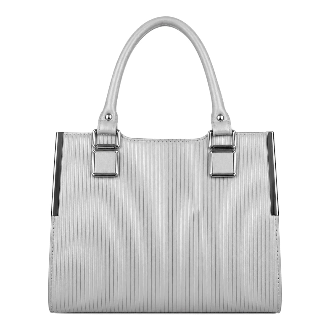Replica Designer USA Bags Women's Silver Textured Leather Tote Bag