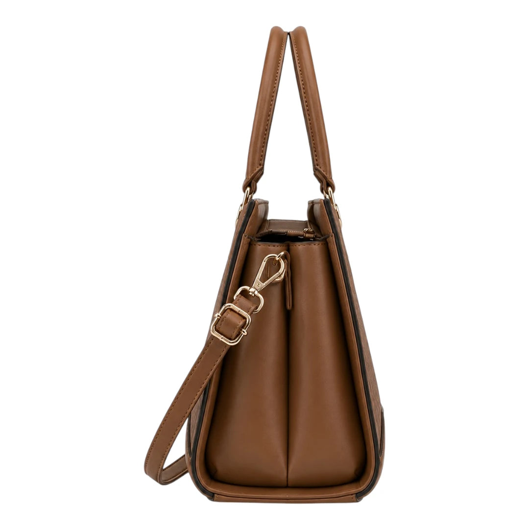 Replica Designer USA Bags Women's Textured Leather Tote Bag – Elegant Brown Handbag