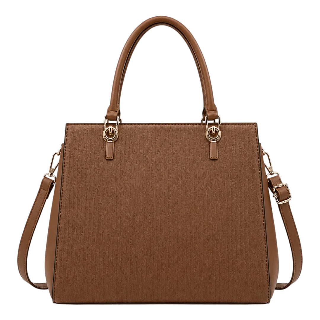 Replica Designer USA Bags Women's Textured Leather Tote Bag – Elegant Brown Handbag